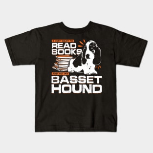 Basset Hound Dog Book Reading Lover Gift Kids T-Shirt